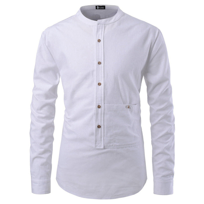 Men Korean Slim Long Sleeve Dress Shirt