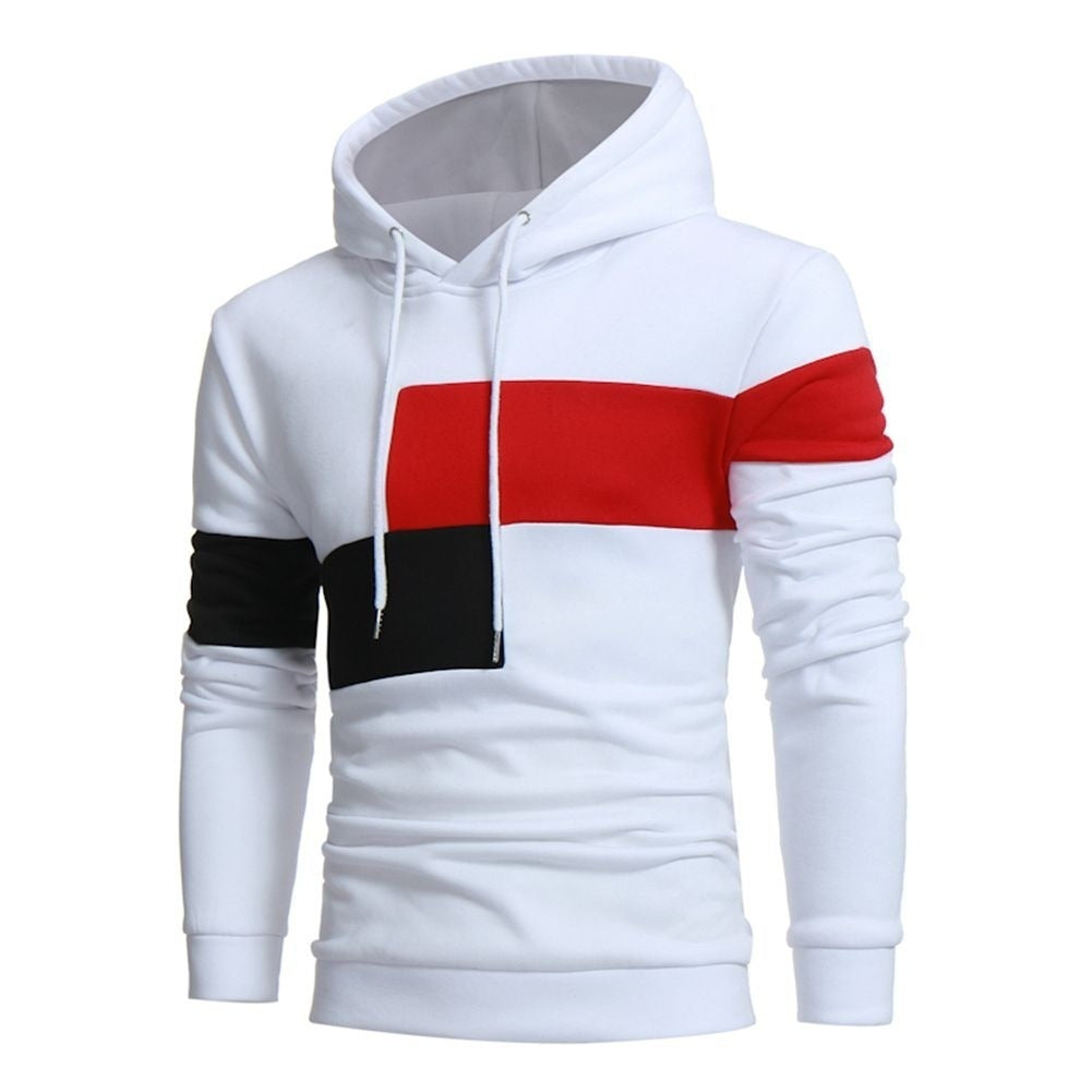 Stitching Contrast Color Casual Hoodie