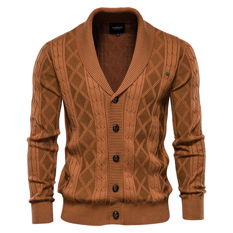 Men's Cardigan Padded Sweater