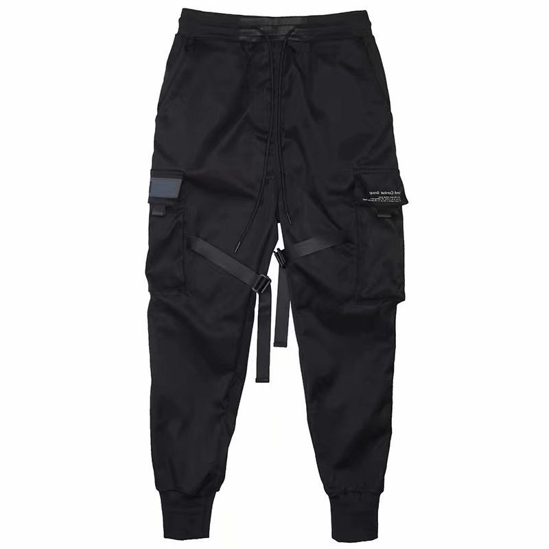 Ribbons Harem Joggers Streetwear Cargo Pants Men