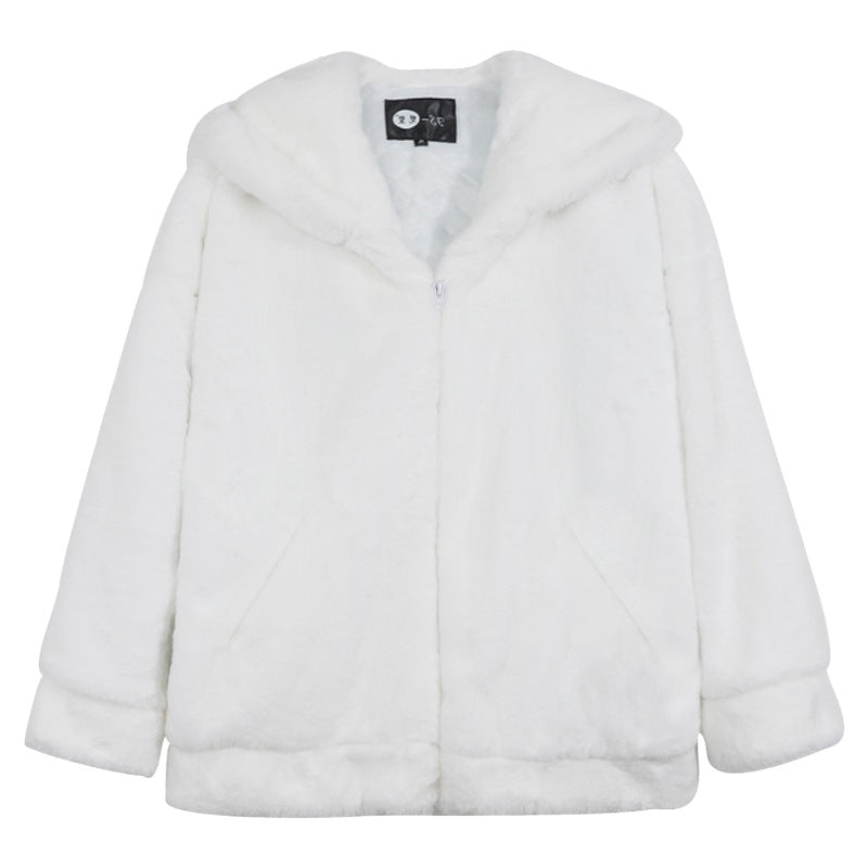 Pure Color Lamb Cashmere Cotton Coat