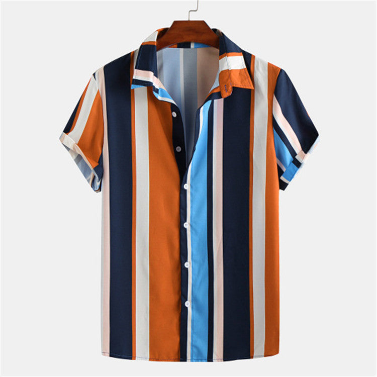 Slim Fit Short Sleeve Striped Shirt