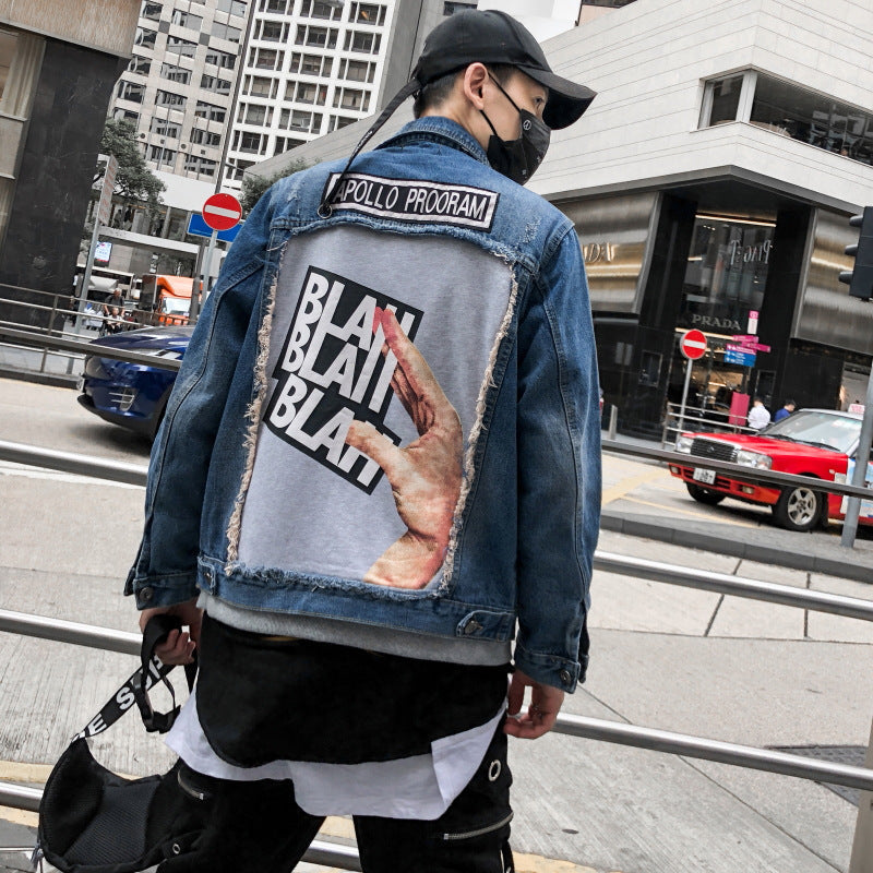 Cardigan Style Denim jacket Men