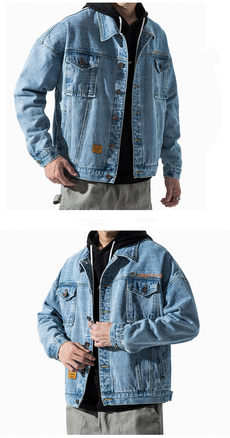 Trendy wild denim jacket men