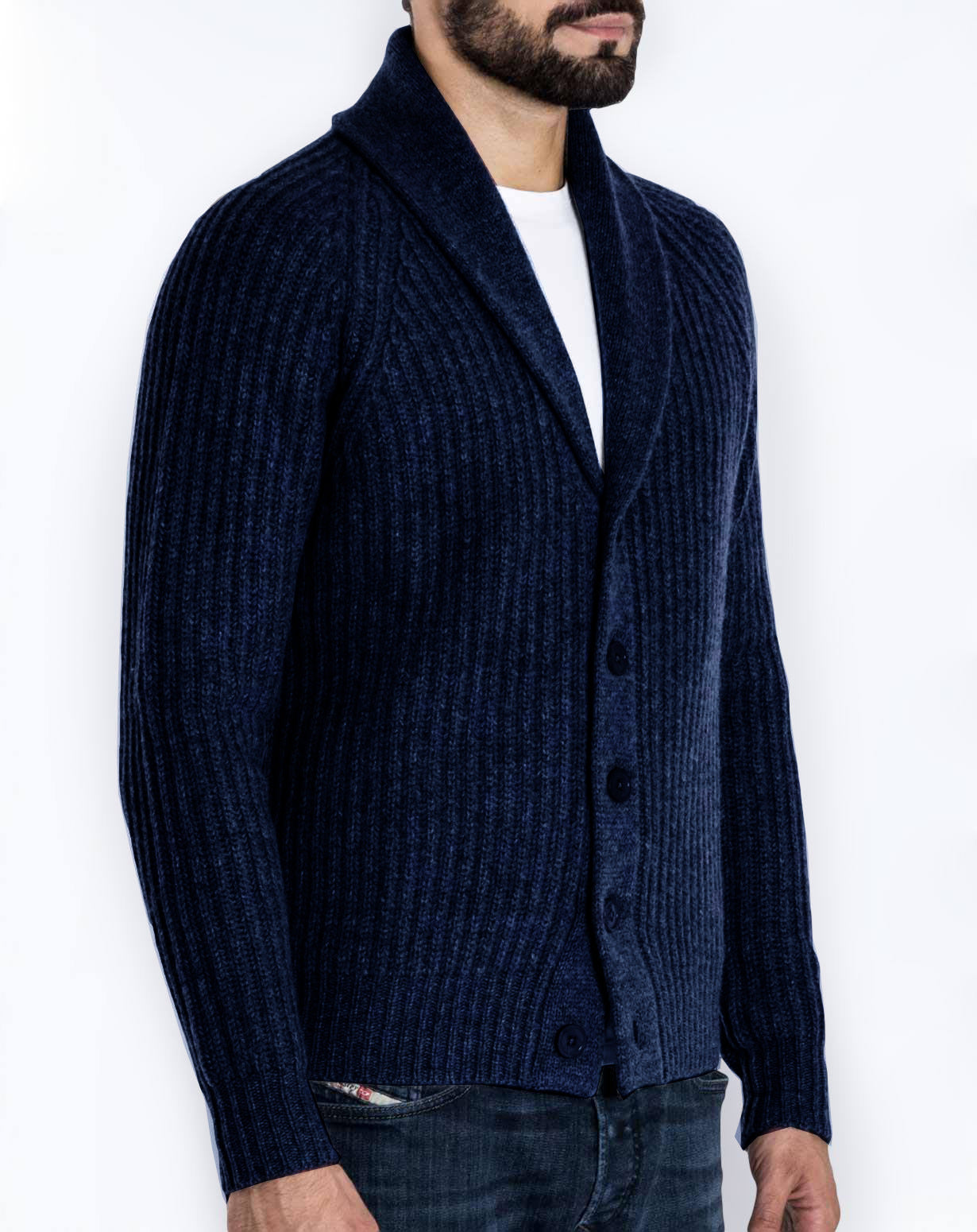 Cardigan a maniche lunghe da uomo in maglia