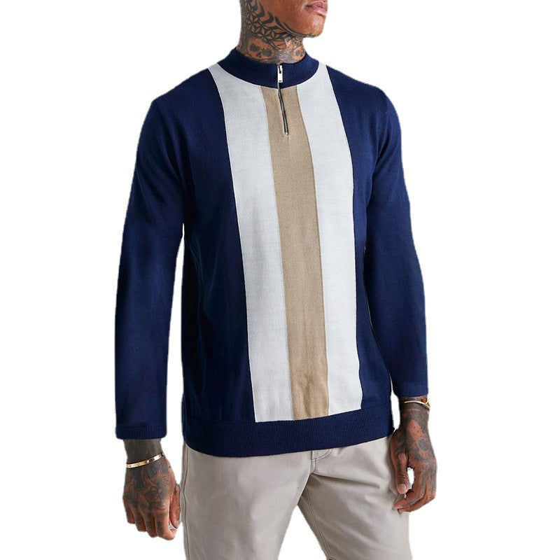 Maglione in maglia jacquard slim fit per uomo