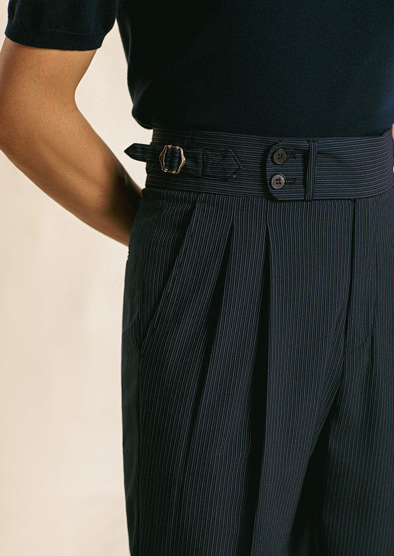 Paris Double Pleated Straight Fit Trousers