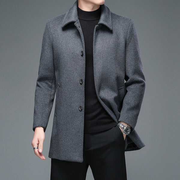 Mid-length Long Sleeve Lapel Korean Style trench coat
