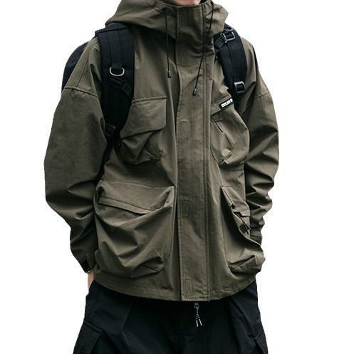 Men's Loose Three-dimensional Pocket Functional Windproof Jacket