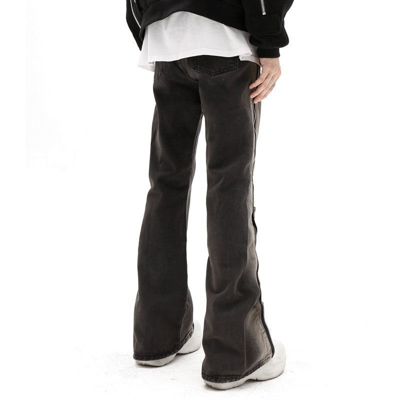 Zipper Straight-leg Trousers Men