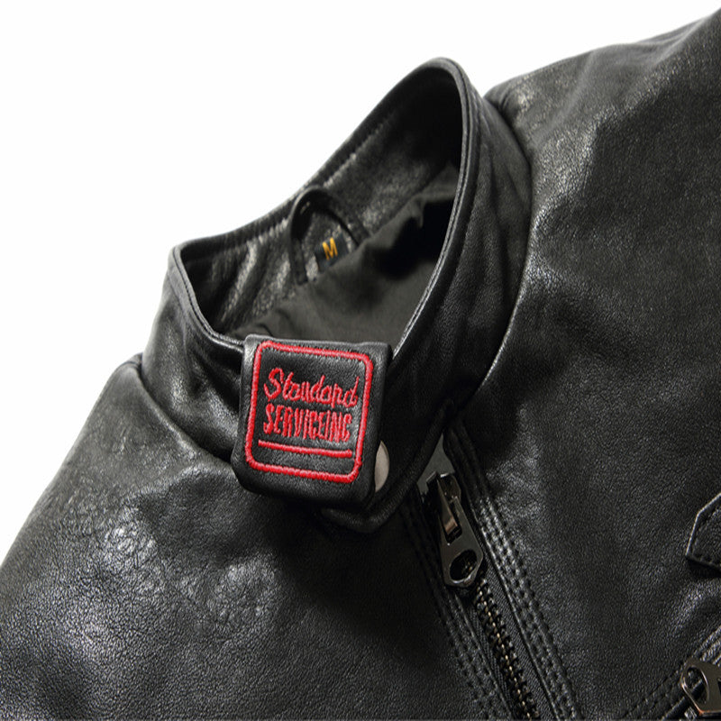 men's short leather jacket