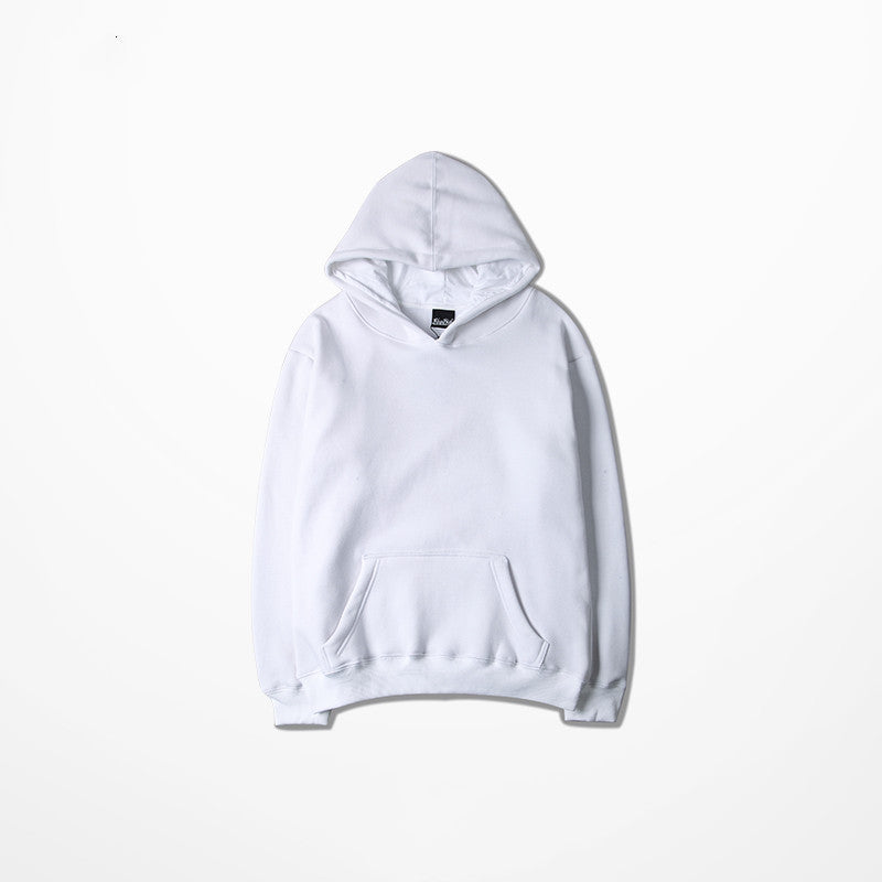 Solid Color Loose Shoulder Hoodie