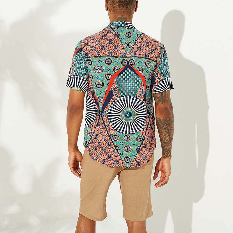 Camisa de playa de manga corta para hombre