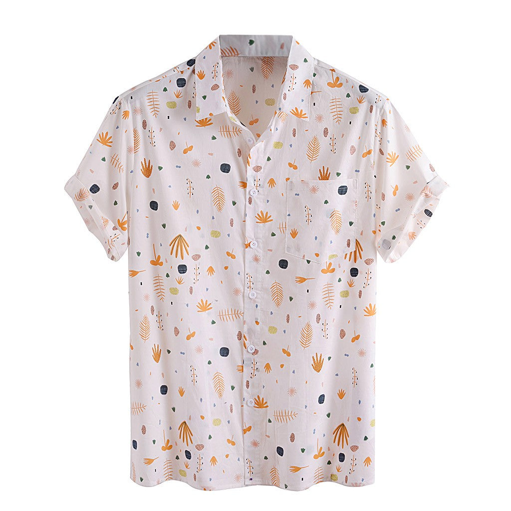 Printed shirt with short sleeves