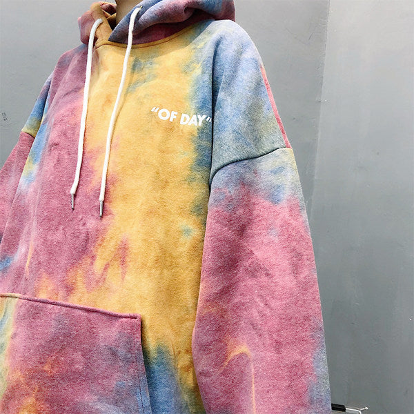 Tie-dye loose hoodie