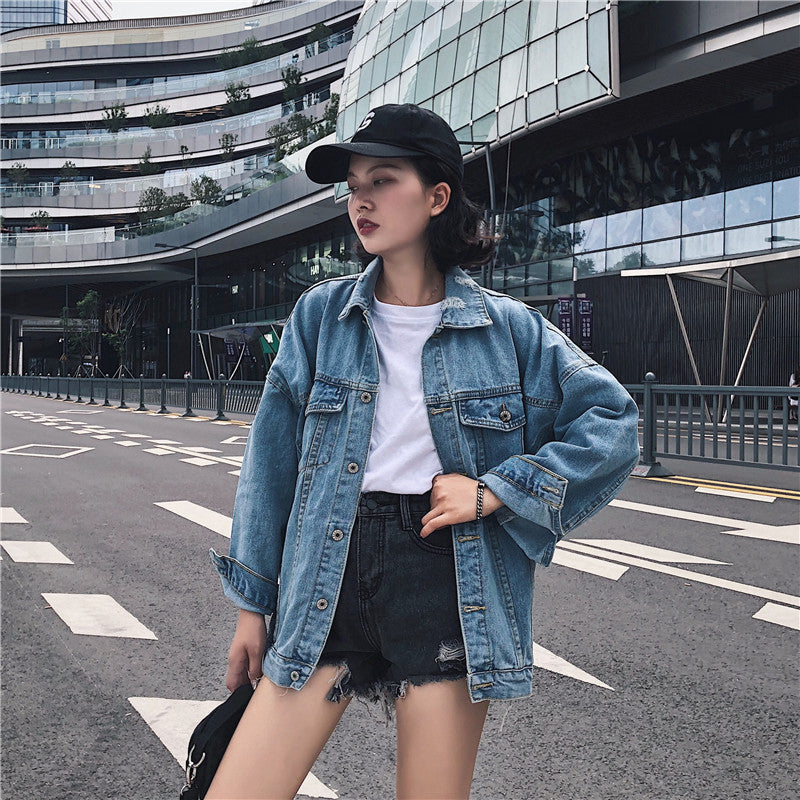 Brief Oversized Jeans Jacket Women