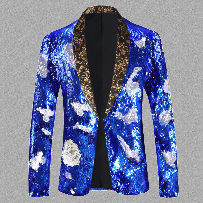 party Performance Dress Men's Double-sided Sequined Suit blazer