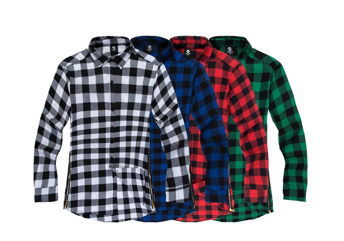 Streetwear Urban Clothing Hip hop Men Plaid Shirt