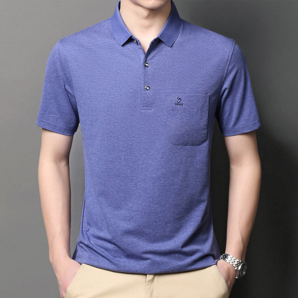 Short-sleeved Solid Color Polo T-shirt