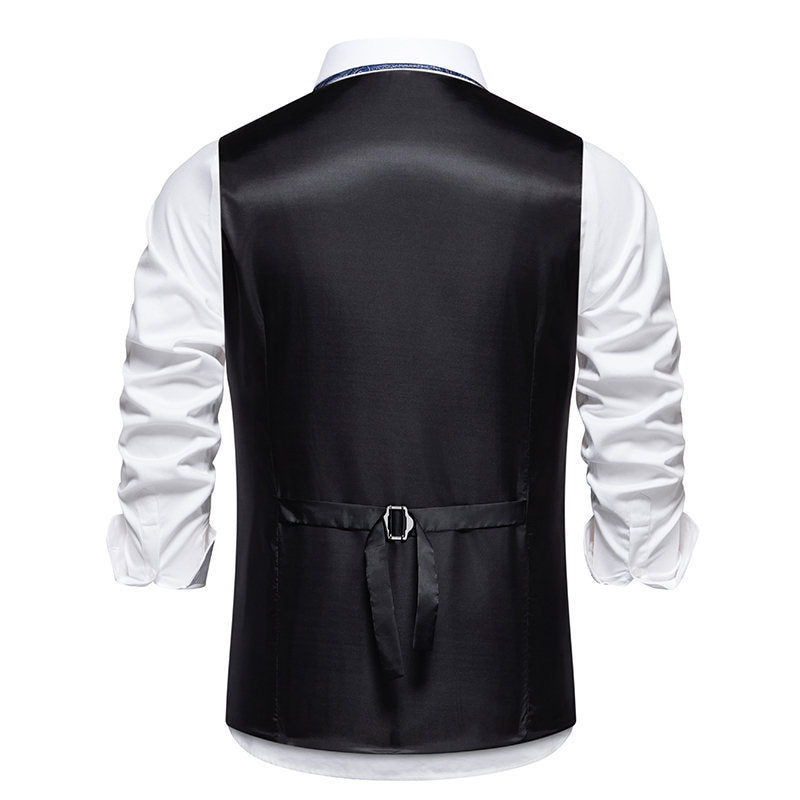 Solid Color Wedding Banquet V-neck Men's Suit Vest