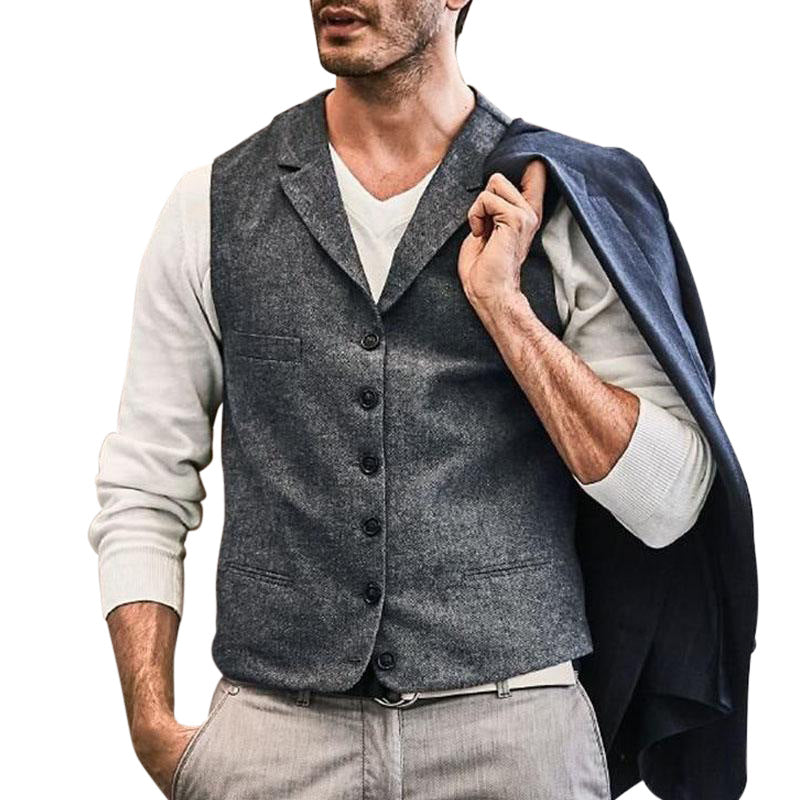 single-breasted casual vest men