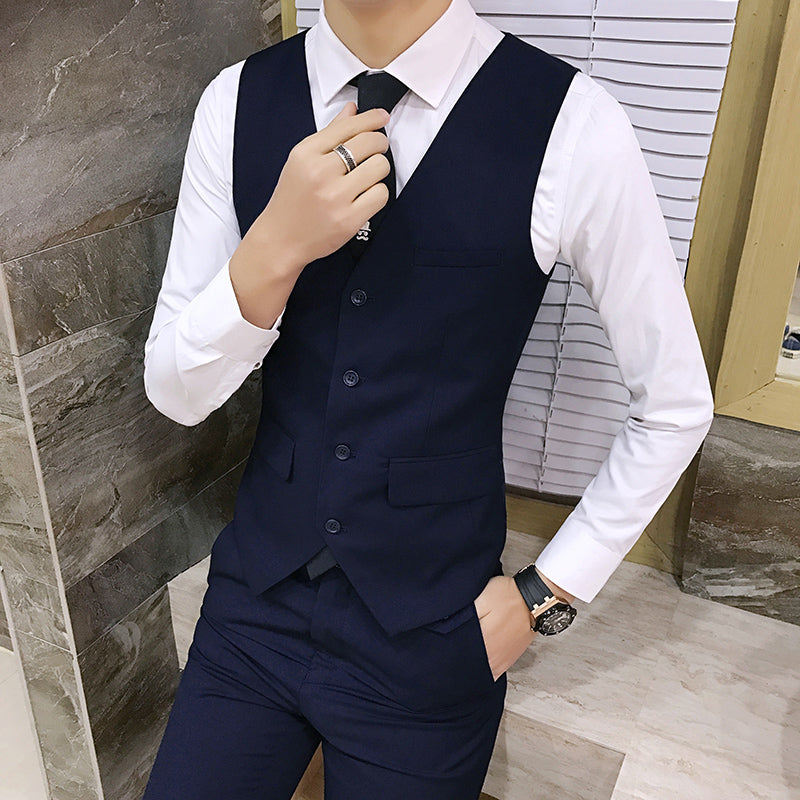 Men's Solid Color Slim-fit Waistcoat Vest