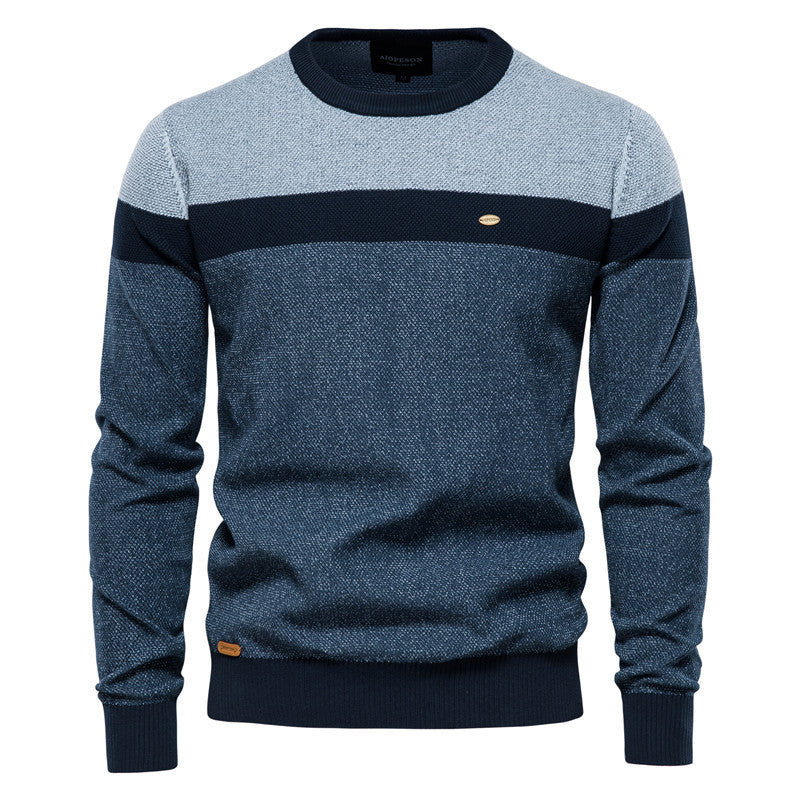 Maglione da uomo a maniche lunghe con cuciture a righe