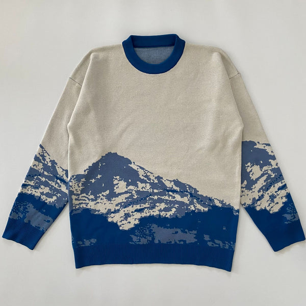 Snow Mountain Gradient Casual Knit Sweater Men
