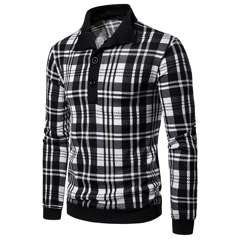 Casual big plaid pullover zipper jacket