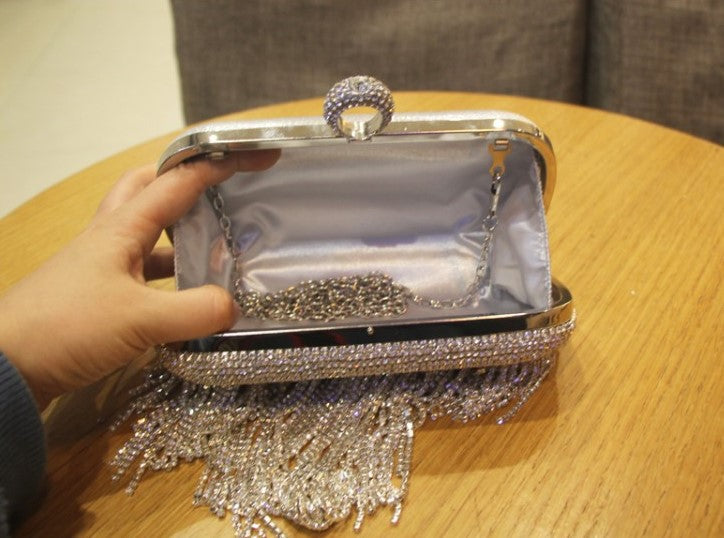 Shiny Diamond Ladies Fringed Handbag