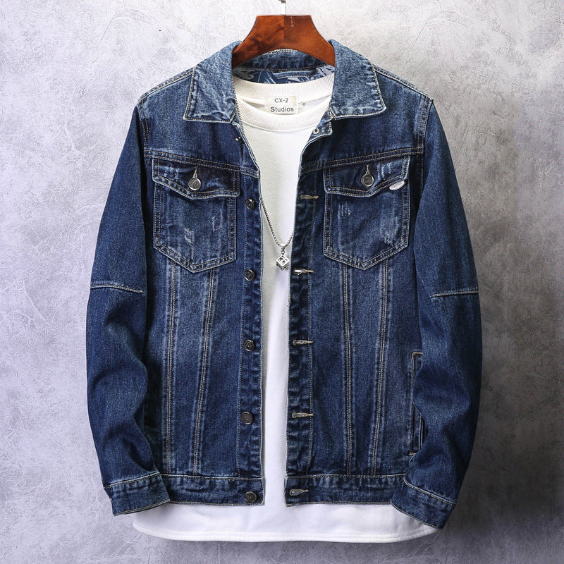 Casual ripped denim jacket