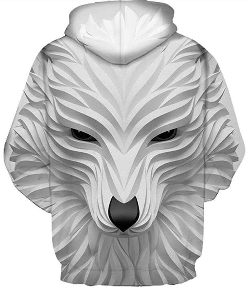 Men Casual Pullovers Hooded Animal 3D Printed Streetwear Sweatshirt