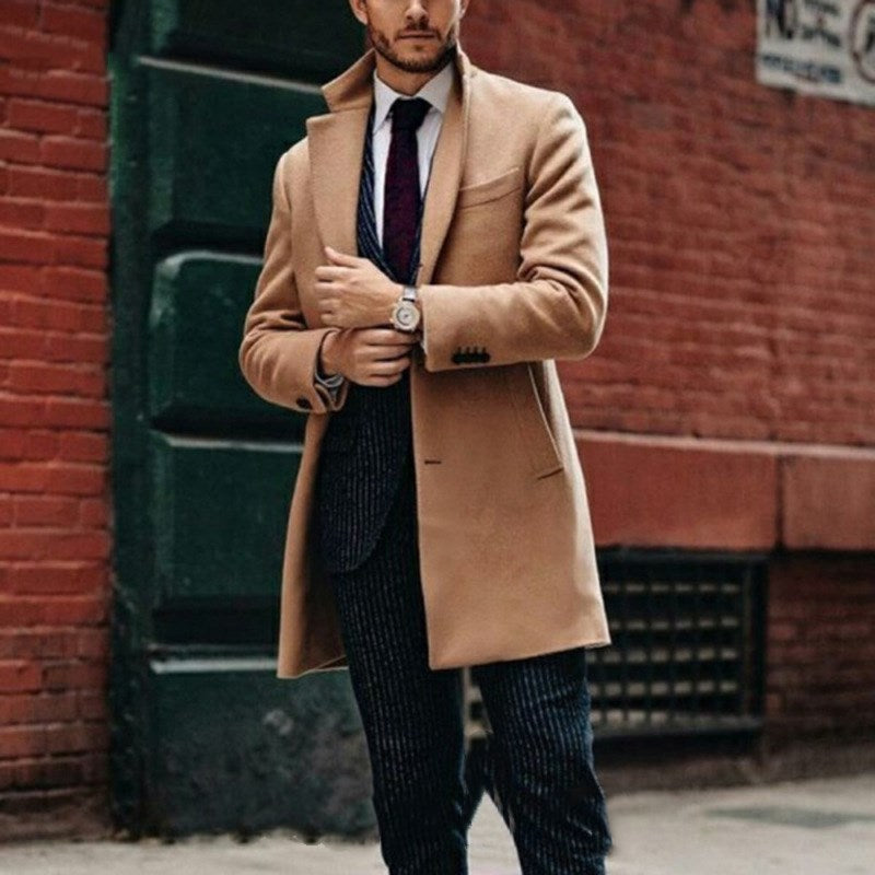 Men's Woolen Trench Coat