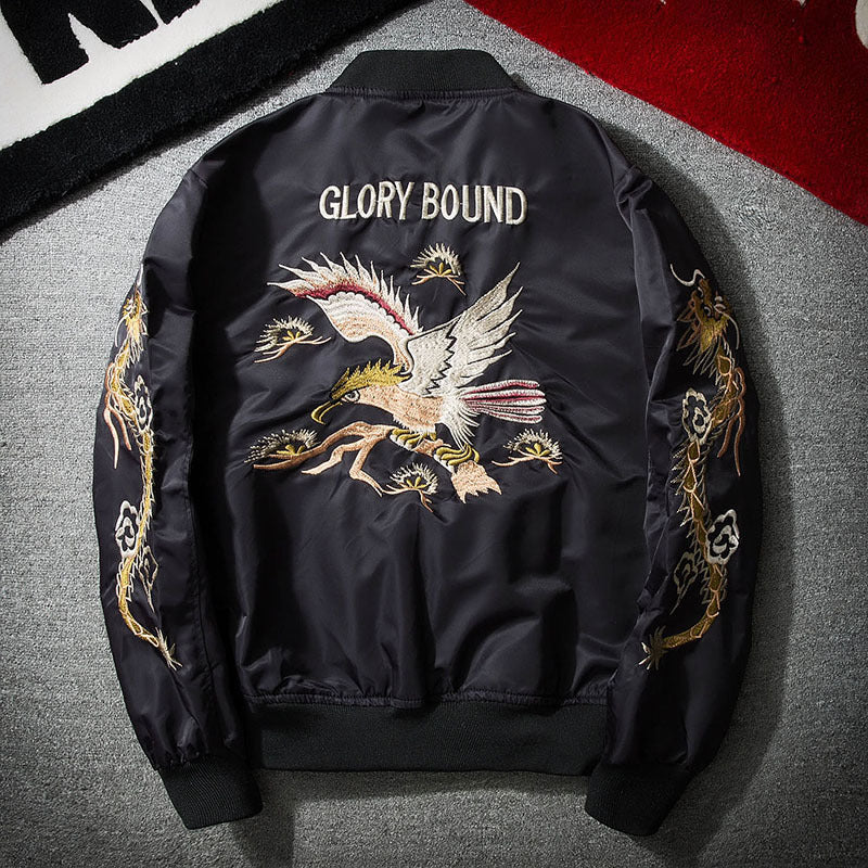 Embroidered Baseball Jacket Men