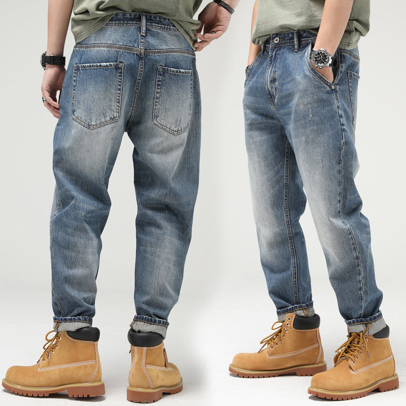 Retro Men's Casual Loose Straight-leg Jeans