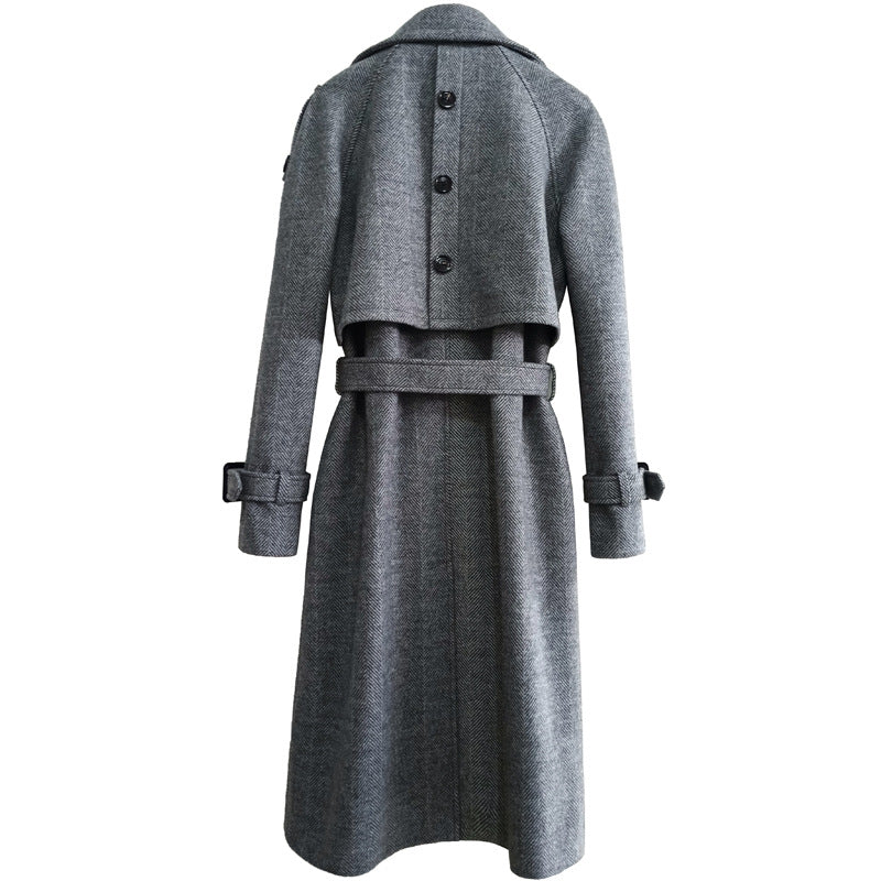 Men's long Wool trench coat