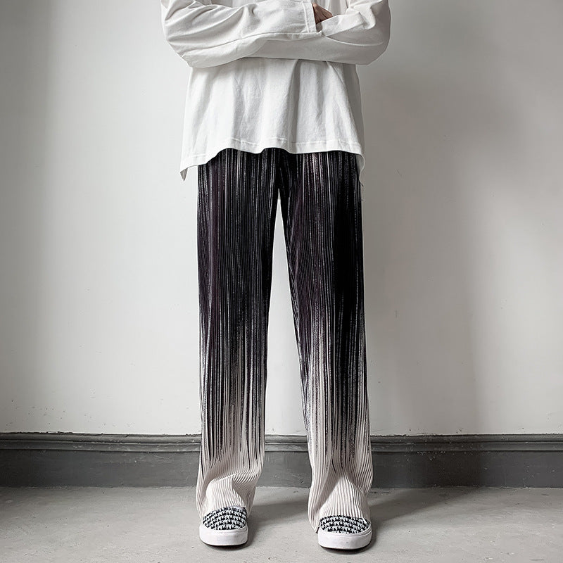 Men Loose Drape Gradient Striped Pants