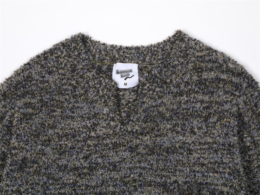 Pull Jacquard à manches longues et col rond pour homme