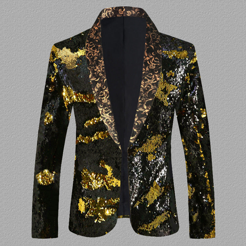 party Performance Dress Men's Double-sided Sequined Suit blazer