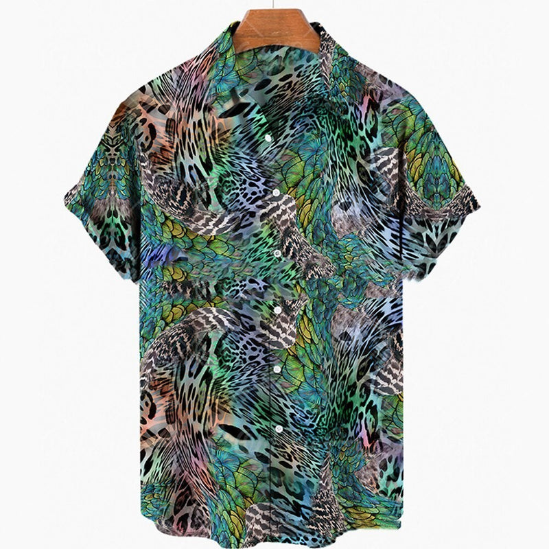 Casual printed short Sleeve summer Shirt Men