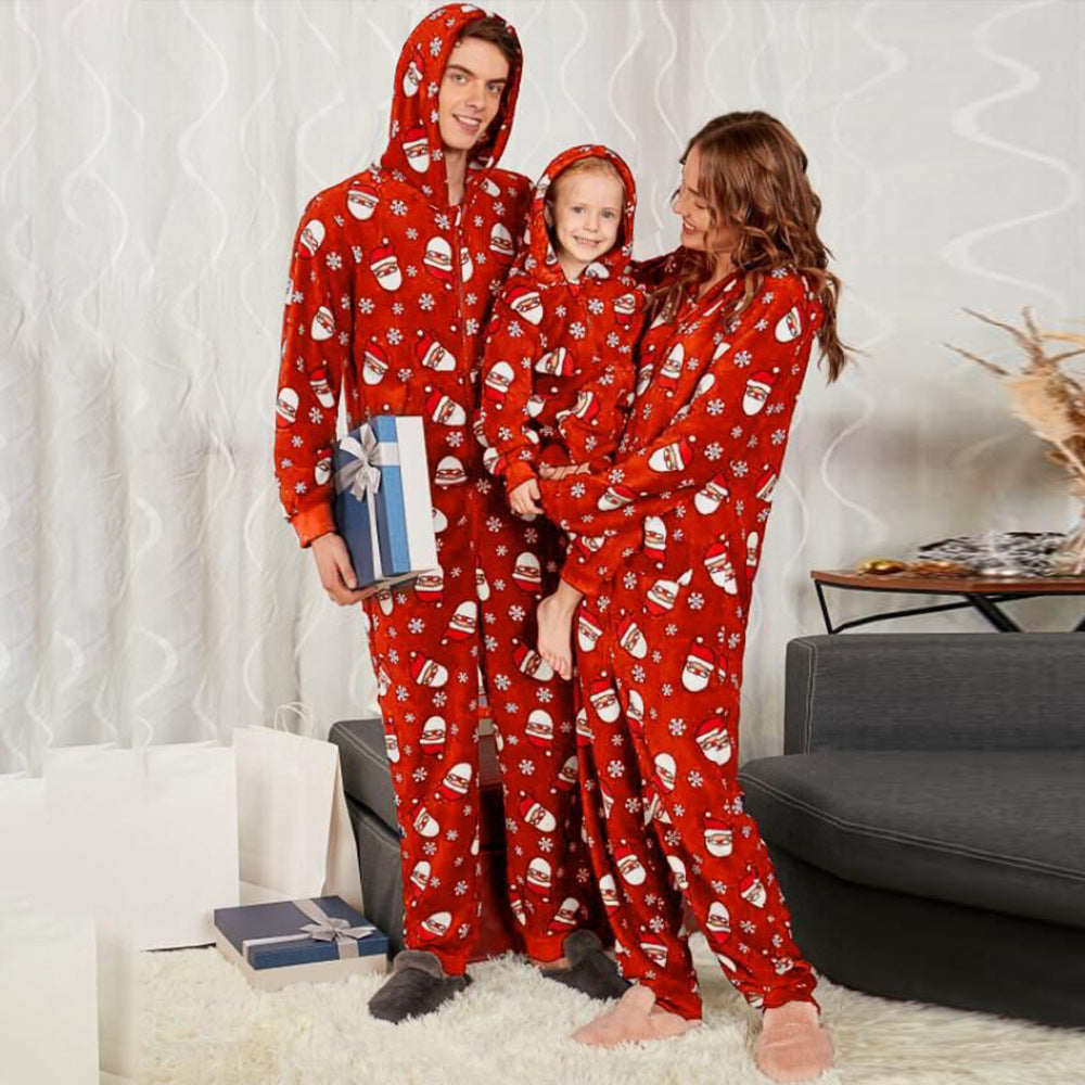 Christmas Family Matching Onesis Sleepwear Jumpsuit Santa Romper Nightwear For Kid Adults