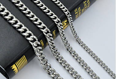 Men's Titanium Steel Single Buckle Round Mill Necklace