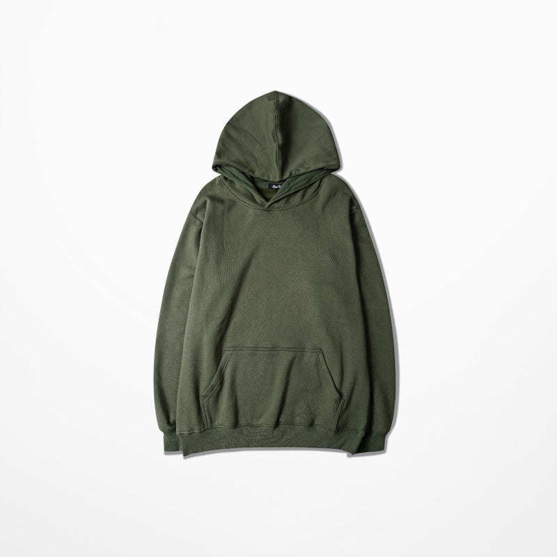 Solid Color Loose Shoulder Hoodie