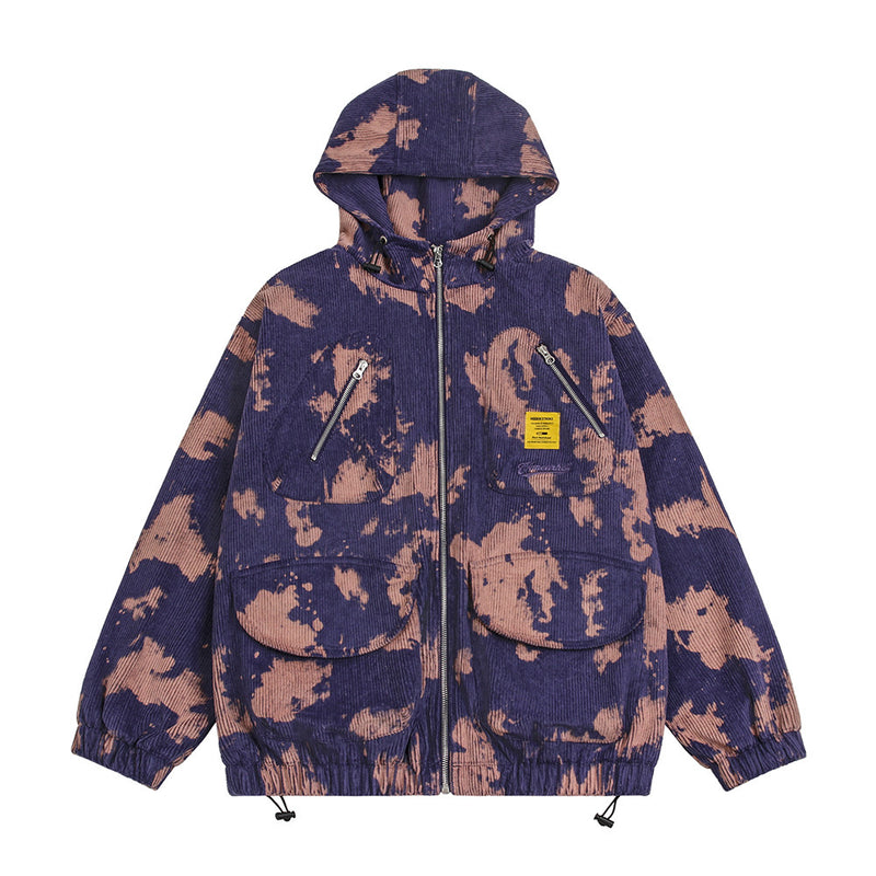 Loose Casual Tie-dye Hooded Jacket Men