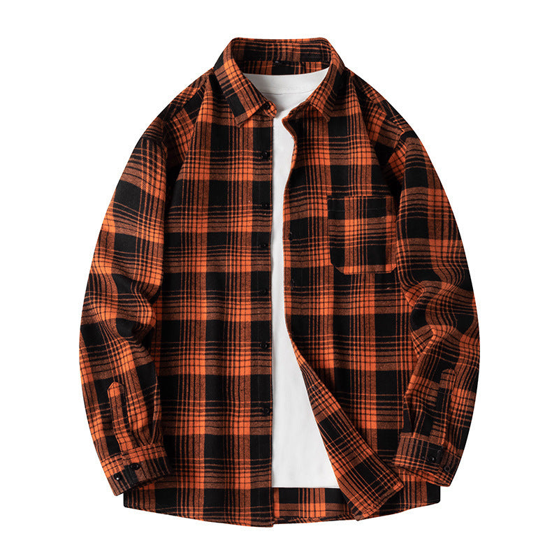 Spring Plaid Casual Breathable Long Sleeves Coat