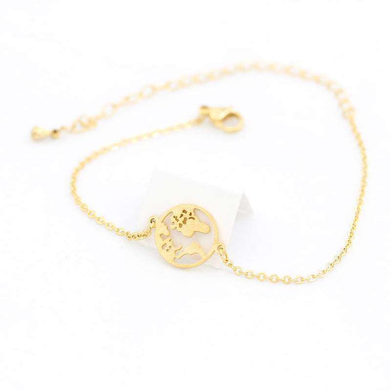 Map Pendant Bracelet Women