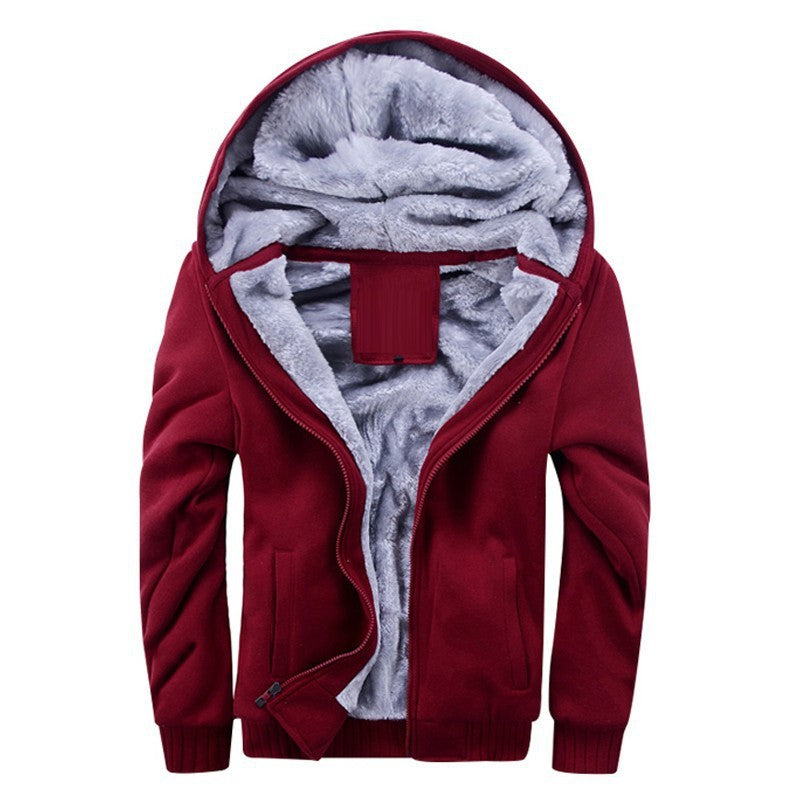 winter hooded wool jacket men