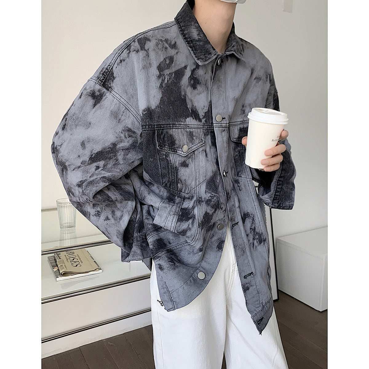 Tie-dyed Washed jacket for men