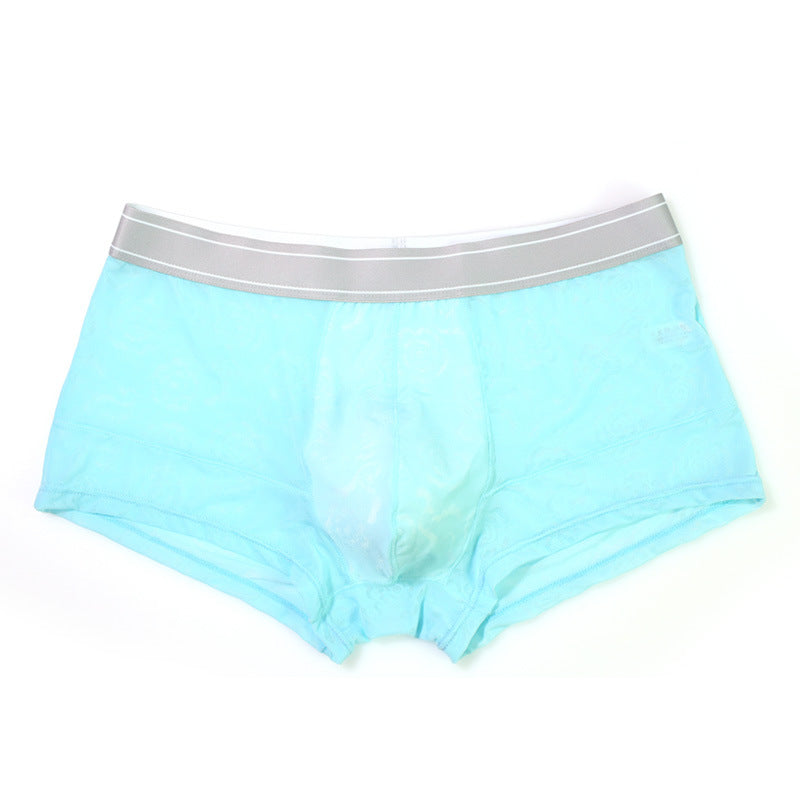 Men's Mid-waist Nylon Jacquard Ice Silk Underwear