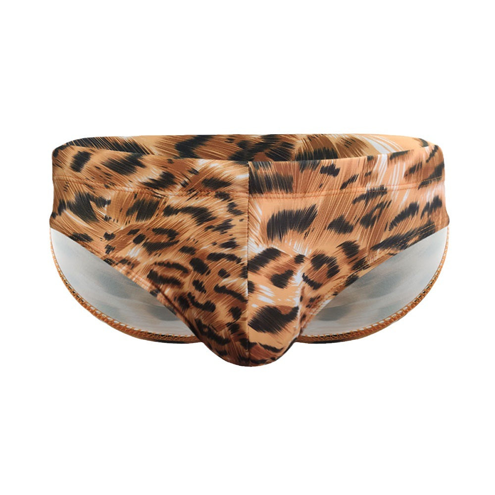 Tiger Pattern Men's Low Waist Swim Briefs